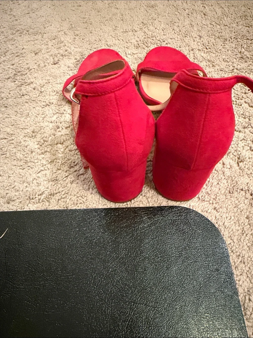 a new day Red and Coral Open-Toe Block Heel Sandals- Bundle
